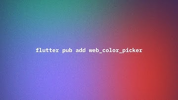 I Published A Flutter Web Color Picker Package