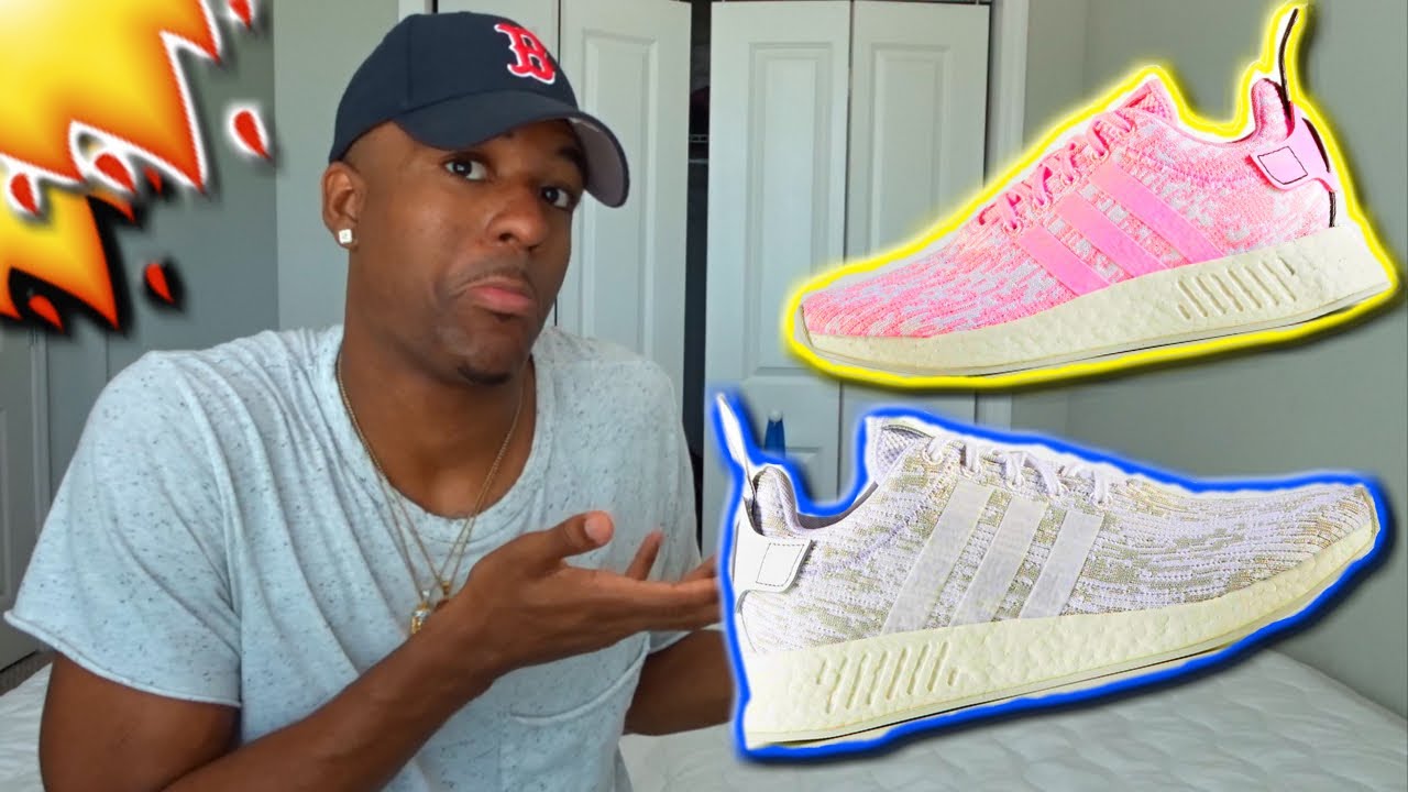 THESE ADIDAS ARE WAY BETTER THEN YEEZY 350 BOOST!ADIDAS NMD R2 WHITE/GREY, ADIDAS NMD R2 WONDER PINK
