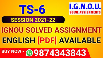 TS 6 Solved Assignment 2021-22 in English, TS-6 Solved Assignment 2022, TS 6 Assignment