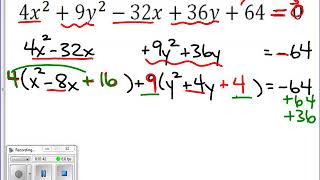 Writing an ellipse in standard form example #2 Profile