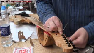 baritone build video 5 - installing the tuners and strings