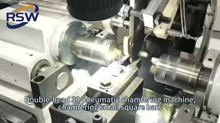Double head 30 pneumatic chamfering machine, chamfering small square bars
