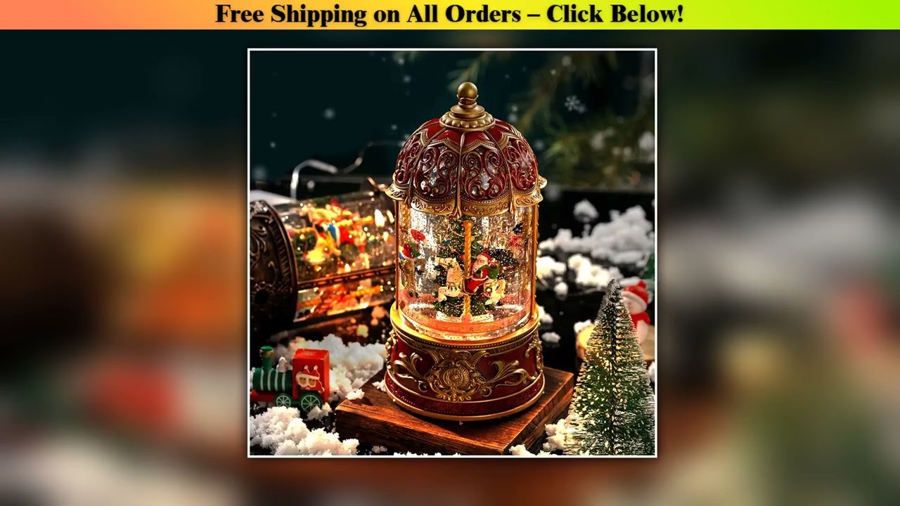 Christmas carousel old man tree music box crystal ball music box snow children's birthday gift