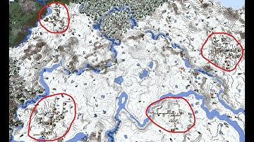 Minecraft 1.17 java seed: spawn between 3 villages & zombie village + outpost with 4 villages nearby