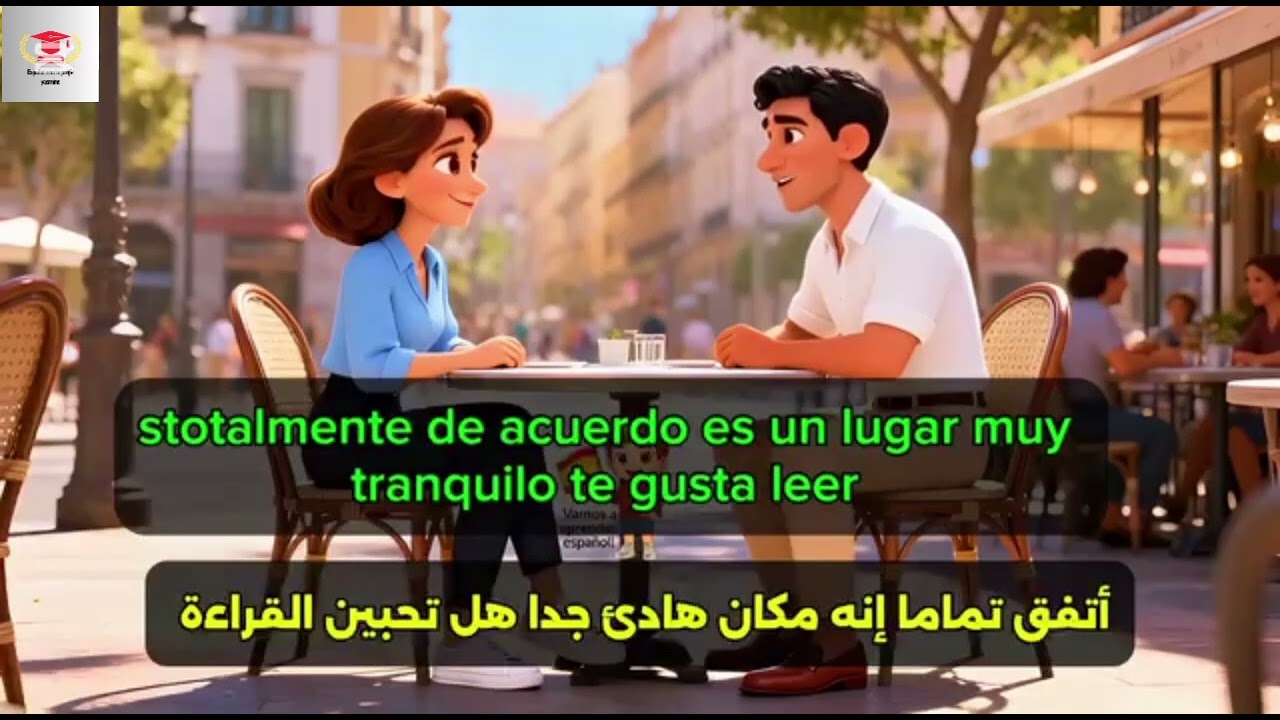 محادثة بسيطة  بين صديقيين في مقهى باللغة الاسبانية مستوى  اساسي A1-A2  تدرب على النطق الصحيح 😊