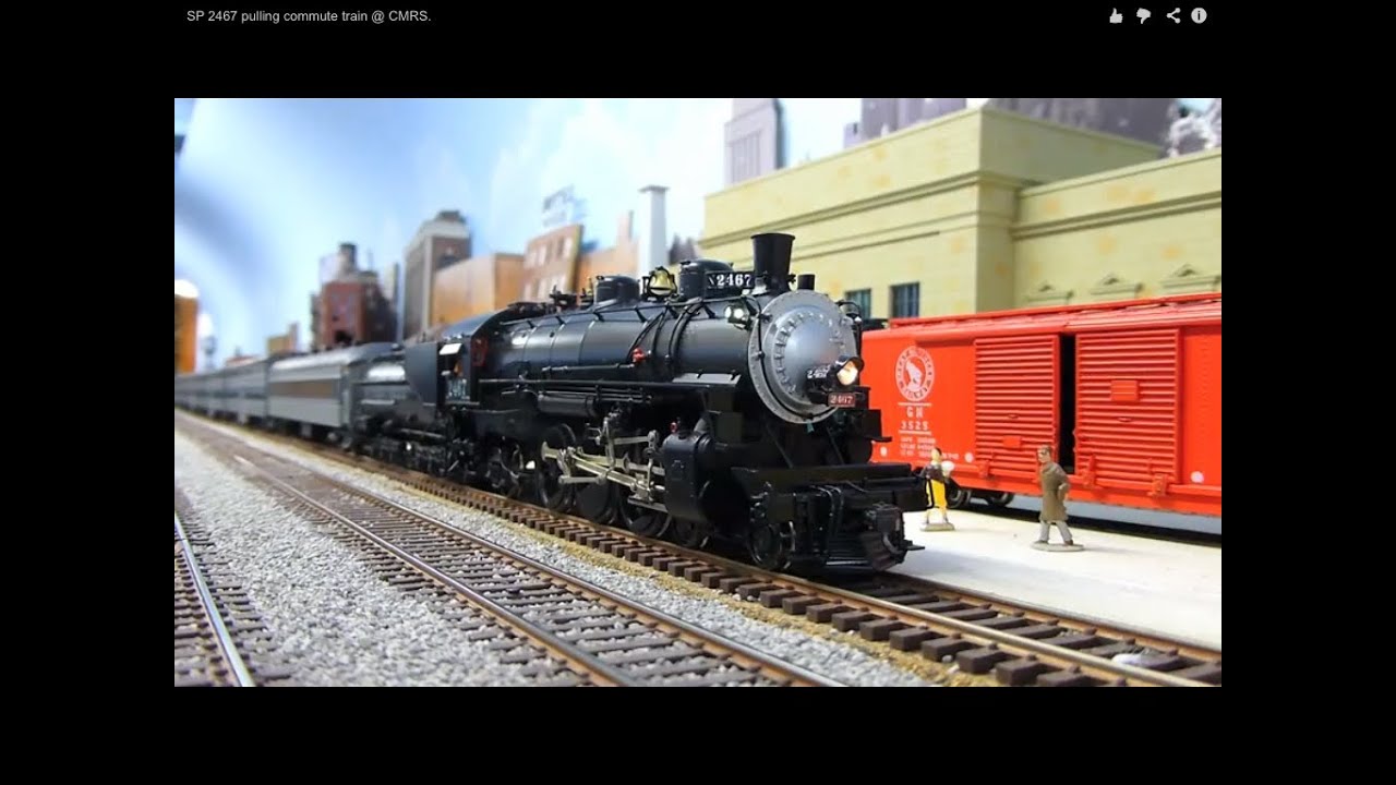 SP 2467 pulling commute train @ CMRS. - YouTube