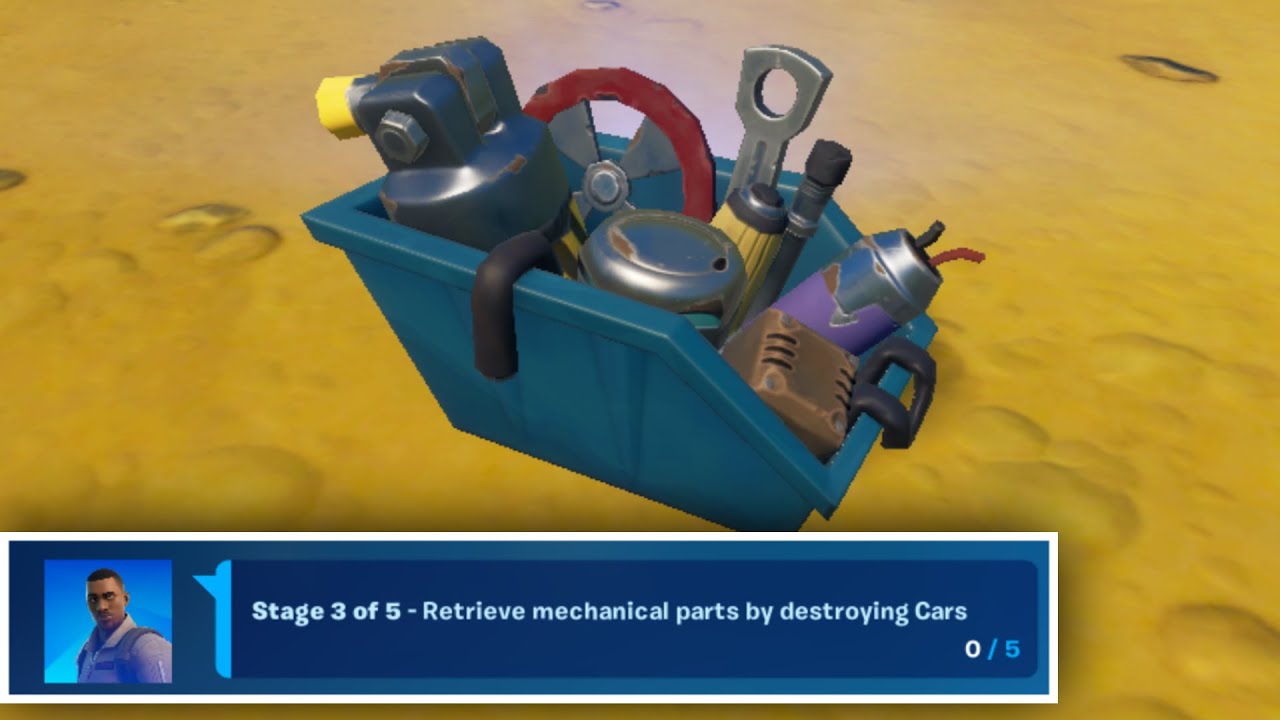 Retrieve Mechanical Parts by Destroying Cars in Fortnite