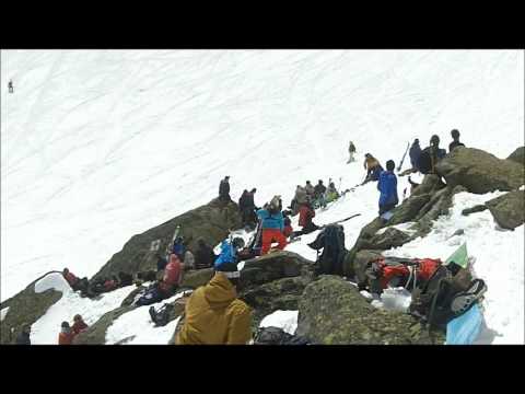 Falling Snowboarder at Tuckerman's Ravine