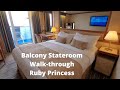 Balcony stateroom walkthrough i ruby princess