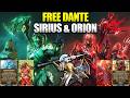 Free Dante &amp; New Warframe Sirius &amp; Orion! Jade Shadow Constellation Devstream 196 Recap Guide!