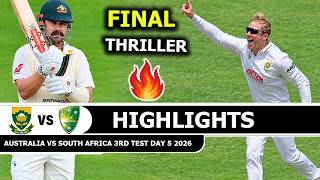 Australia vs South Africa 3rd Test Day 5 Match Highlights 2026 | AUS vs SA Test Highlights