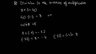 Multiplication and Division of Integers