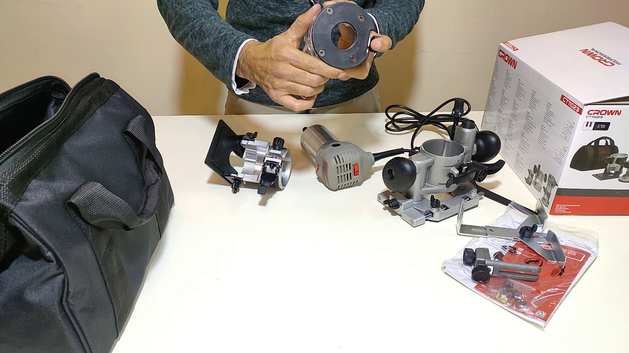 مراجعه لراوتر كراون 710 وات سرعات 6 و8 ملي جسم معدن بثلاث قواعد كود CT11023