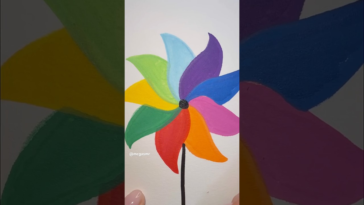 ASMR Coloring Pinwheel – Relaxing Marker Sounds & Soft Strokes