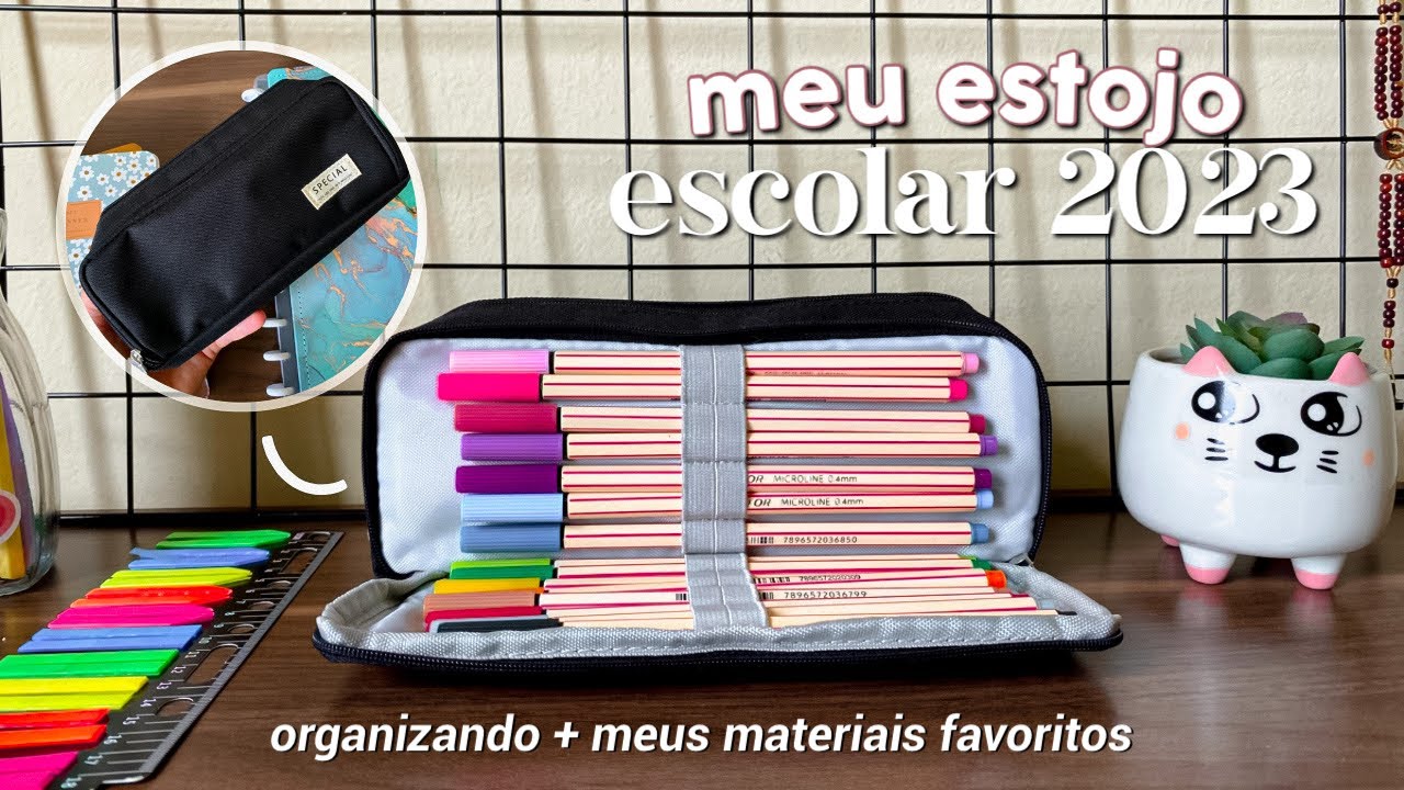 MEU ESTOJO ESCOLAR 2023 | unboxing, organizando, indicações de materiais...