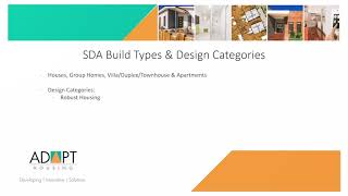 What are the Specialist Disability Accommodation (SDA) design and build categories?