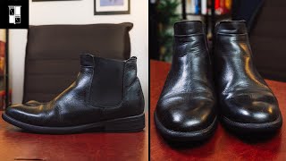 Zara Black Leather Chelsea Boots Shoeshine