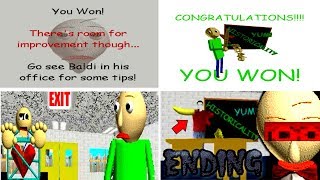 ALL ENDINGS Baldi's Basics in Education and Learning v1.3.1