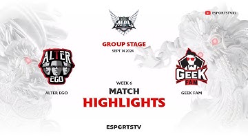 Alter Ego vs Geek Fam HIGHLIGHTS MPL ID S14 | GEEK VS AE ESPORTSTV