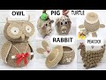 5 Animal style storage box from jute rope | Jute storage box