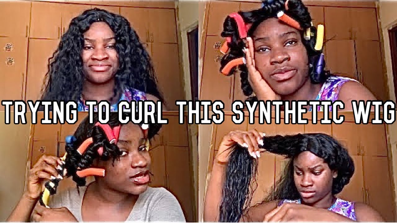 WATCH ME STYLE THIS SYNTHETIC WIG USING FLEXI RODS…*BIG FAIL* ft. Jumia
