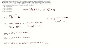 portfolio VaR with Covariance matrix: FRM Part2