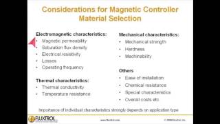 Considerations For Magnetic Flux Controllers Material Selection
