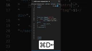 Multi-Cursor Snippets in VS Code | #Shorts Tip of the Day