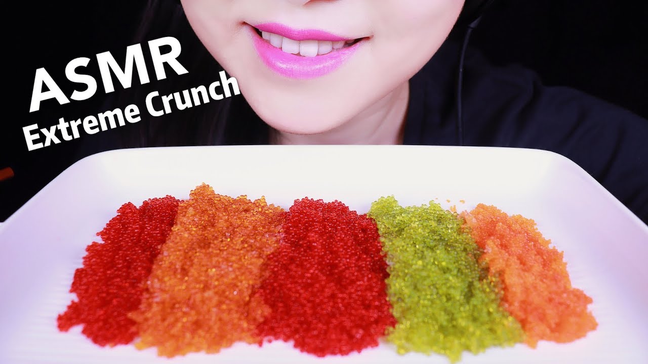 ASMR Tobiko eggs | BEST CRUNCHY EATING SOUNDS | とびこを食べる音 | 날치알 먹방 | Popping sounds | Abbey ASMR