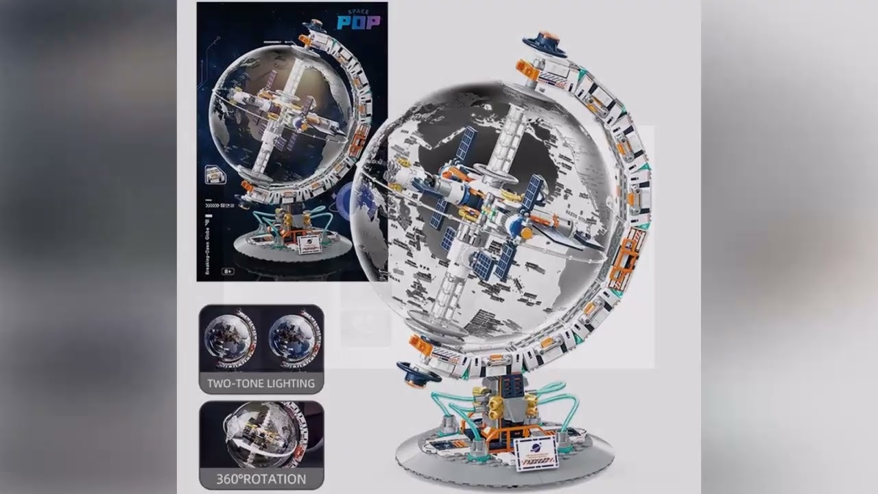 A must-have product! New Creative Technology Space Station Transparent Globe Building Blocks High