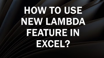 Excel Lambda Function | How to create custom function using Lambda Excel?