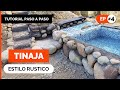 TINAJA de PIEDRAS CASERA! 💧 🔥  Mosaicos para piscina con caldera agua caliente estilo rústico | Ep 4