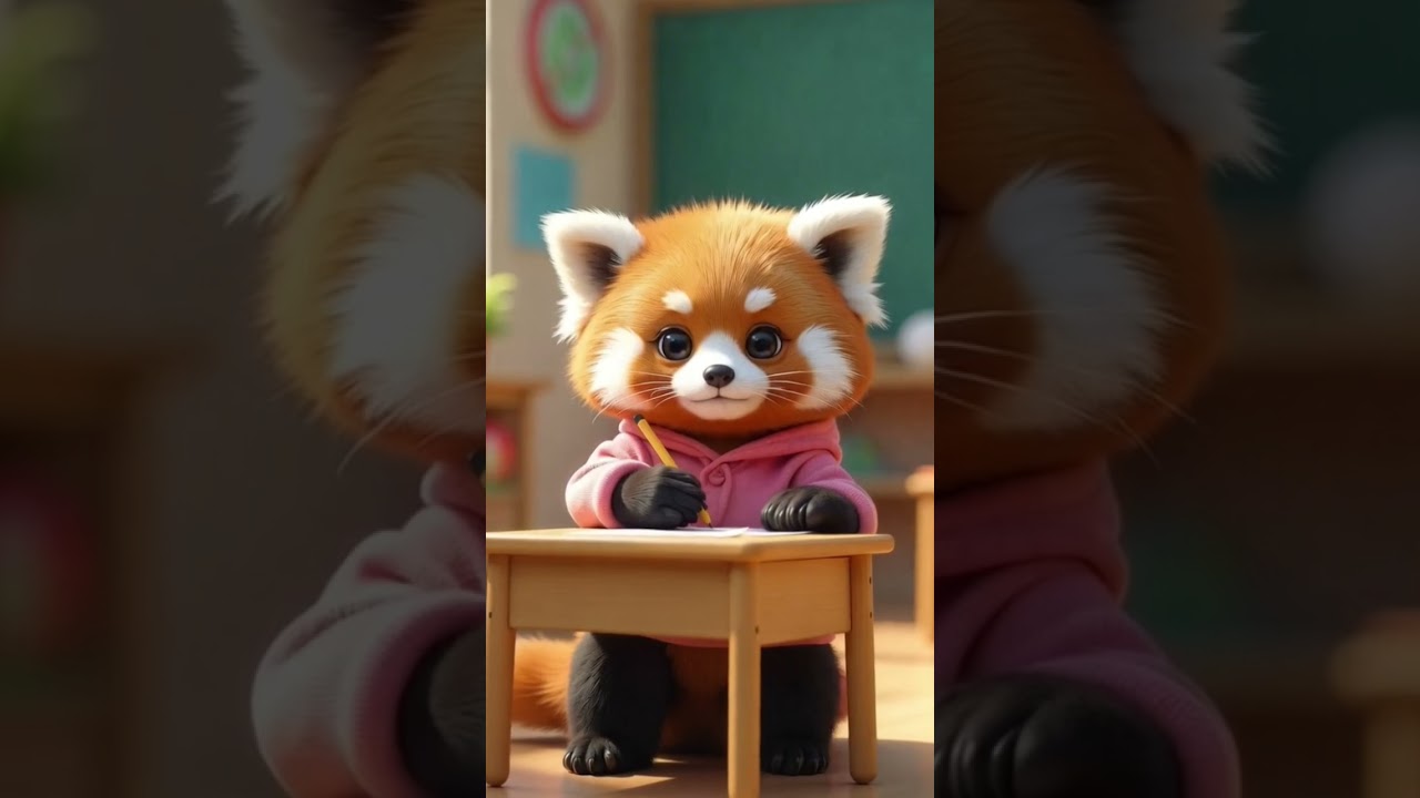 Adorable Red Panda| The Cutest Classroom Moment!🧡"#cute #shorts #subscribe#ai#3d