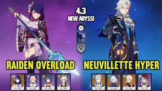 F2P C0 Raiden Overload C0 Neuvillette Furina Hyper 4.3 Spiral Abyss Floor 12 Genshin Impact