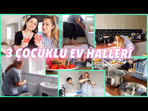 3 ÇOCUKLU EV TOPLAMA, TEMIZLIK, DÜZEN, YEMEK 🧹ILK KEZ WAFFLE YAPTIM 🧇 YAZ İÇİN YÜZ CİLT BAKIM VLOG