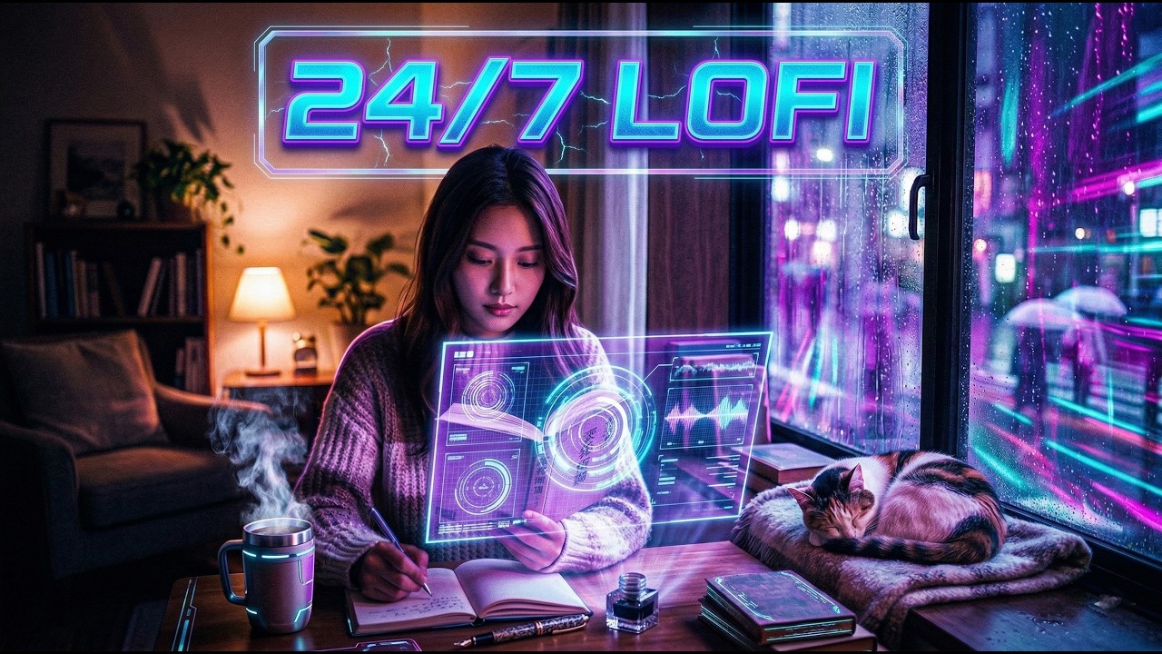 24/7 Cyberpunk Radio 🌃 Lo-fi Hip Hop / Chill Beats to Code/Study to [Rainy Night in Neo-Tokyo