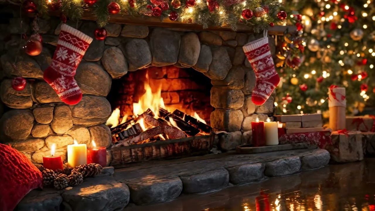 Calm Christmas Fireplace | Gentle Crackles for Deep Relaxation & Cozy Evenings