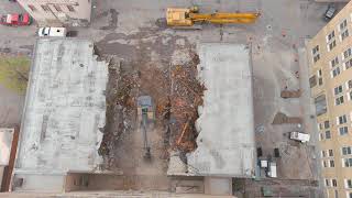 Overhead Kearns parking garage demo