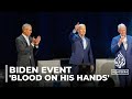 &#39;Blood on his hands&#39;: Palestine supporters gatecrash Biden event