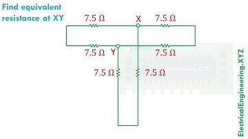 Series Parallel Circuit 29 - T Shaped Letter Equivalent Resistance Problem with Solution