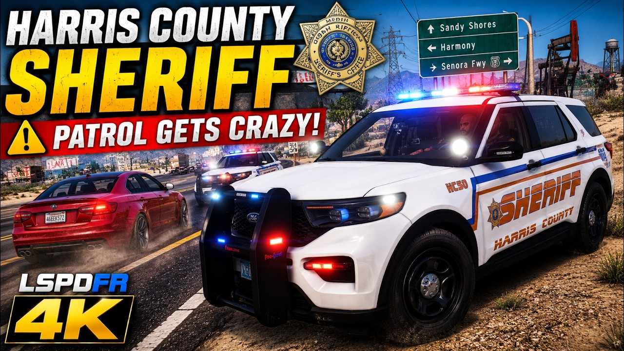 🚨 GTA 5 MODS LSPDFR HARRIS COUNTY SHERIFF | Busy Patrol Day in Texas!
