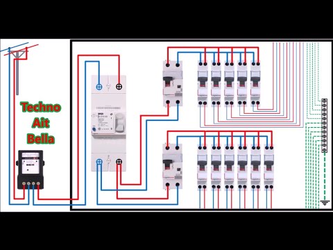        تركيب القواطع في موزع الكهرباء المنزلي