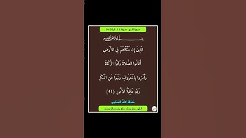 سورة الحج - سورة 22 - اية 41