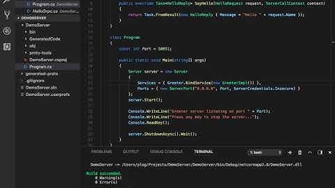 Generate dotnet core grpc server using grpc.tools