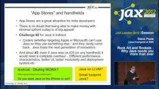 JAX London 2012: Rock Art and Rockets: Why Java needs you more than ever