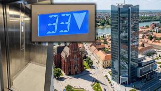 [April Fools] INSANE 11M/S HIGH RISE Doppler lift @ Sky Office Tower, Osijek, Croatia