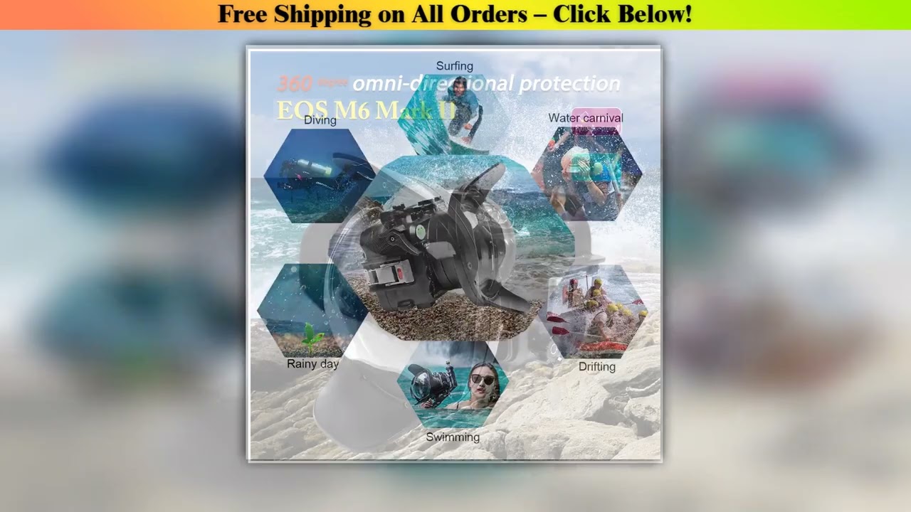 Seafrogs IPX8 Professional Underwater Camera Housing Case With Dome Port For Canon EOS M6 Mark II