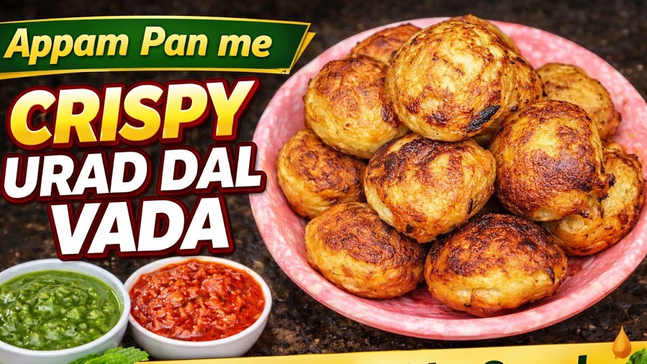 कम तेल वाला Urad Dal Vada | Appam Pan me Crispy Healthy Snack