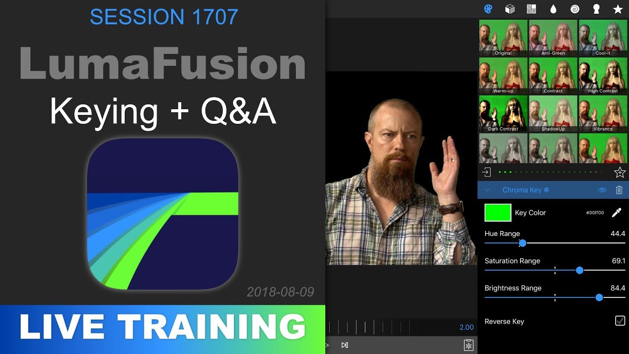 LumaFusion; GREEN SCREEN + Q&A — PhotoJoseph's Live Training 1707