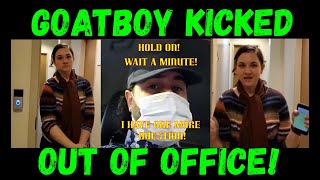 Frauditor GoatBoy Kicked Out of State Office by Security Guard!